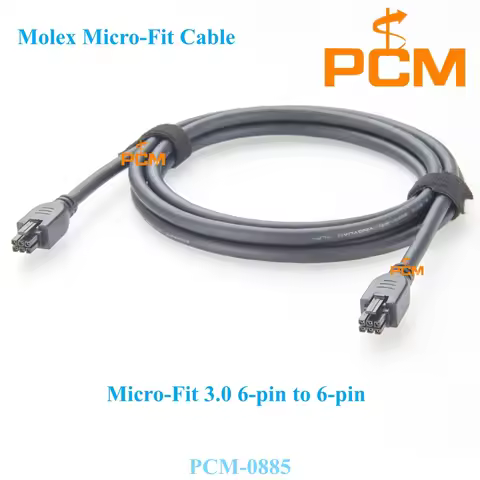 5Pcs 2m 6 Pin Molex 43025-0600 female Connector Micro-Fit 3.0mm dual row Power Signal Overmolded Cab