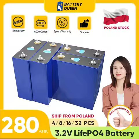 Lifepo4 Battery Grade A+ EVE 280AHK 8000 Cycles 100% Full Capacity Rechargeable Battery DIY Pack Hom