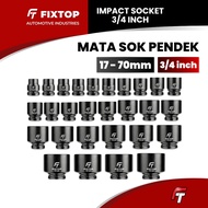 MATA FIXTOP Short Socket Wrench 3/ 4 Inch 17 mm - 70 mm CR-MO Steel Impact Socket Wrench Unit