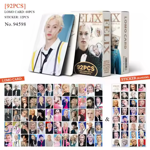 92pcs STRAYKIDS SKZOO Celebrity Card STR FELIX Photo Huang Xuanchen Fang Can Li Longfu Sticker Doubl