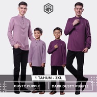 Iqrac Kurta BILAL :  Sedondon Anak Dan Ayah (DUSTY PURPLE | DARK DUSTY PURPLE) UNGU | BUDAK & DEWASA