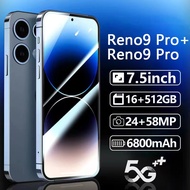 New cheap 5G smartphone Reno9 Pro+ 7.5 inch 16 + 512GB super large memory 58MP  triple camera HD camera 6800mAh battery official warranty game music learning dual sim dual standby