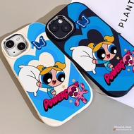 Cute Powerpuff Girls Case for OPPO A7 A15 A5S A3S A57 A58 A95 A78 A77S A18 A17 A16 A15S A54 A53 A38 A12 A33 A32 A5 A9 A76 A74 A96 A94 A93 Reno 5 2 in1 Luxury Silicon Case