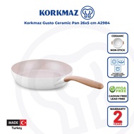 Korkmaz Gusto Non Stick Ceramic Frying Pan - 24x5cm, Gas Stove Compatible, Made In Turkey