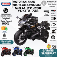 Mainan Anak Motor Aki Yukita 738 Ban Karet Kawasaki Ninja