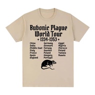 T-shirt Bubonic Plague World Tour Lelaki Wanita Meme Tikus Lucu Baju-T Gothic Vintage Kasual T-Shirt