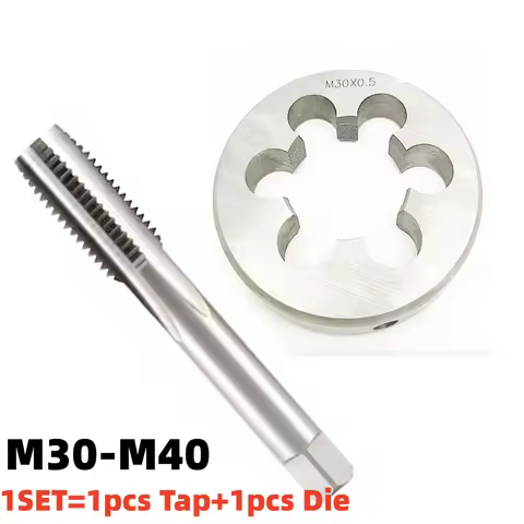 1Set Metric Screw Hand Tap and Die Set Fine Thread Dies Taps Suit M30M31M32M33M34M35M36M37M38M39 M40
