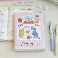 QI4C with Calendar 2026 Planner B6 To Do List Student Notebook Cartoon Daily Planner Gift