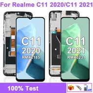 จอแอลซีดีสำหรับ Realme C11 2021 C11 2020จอแอลซีดี RMX3231 RMX2185แสดงผลหน้าจอสัมผัสเครื่องอ่านพิกัดจ