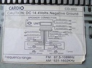 歌樂CARDIO單片CD汽車音響 型號CD-882 缺面版當零件機隨便賣