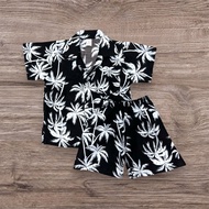 ชุดฮาวายเด็ก ลายวิว เสื้อเชิ้ต+กางเกง ผ้าแมมเบิร์ต ผ้านุ่ม พริ้ว เย็น ใส่สบาย ชุดไปทะเล เสื้อผ้าเด็ก