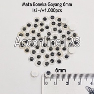MATA (Contents -/+1,000pcs) 6mm Shaking Doll Eyes 6mm Kocak Doll Eyes/ Googly Eyes