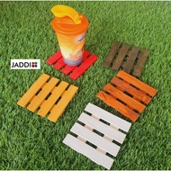 Wooden Coaster square Photo Mat 9x9 cm Unique Wooden Coaster square