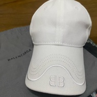 Balenciaga BB mode cap 巴黎世家 白色 刺繡 棒球帽 L size 58cm