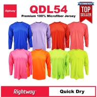 【PREMIUM】 RIGHTWAY Long Sleeve Jersey T-Shirt Baju Microfiber Lengan Panjang Lelaki Perempuan Kosong