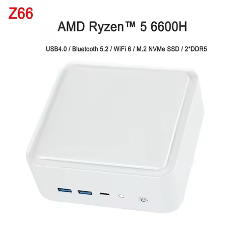 SZBOX MINI PC Z66/Z13 R5 6600H Windows11 Pro DDR5 5600Mhz M.2 2280 NVME SSD PCIE3.0 USB4.0 WIFI6 BT5