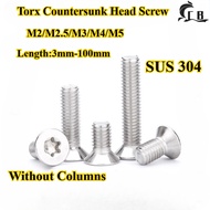 [CB-MHLS] SUS304, Torx Countersunk Head Screw, M2/M2.5/M3/M4/M5, Without Columns Torx Flat Head Anti