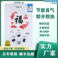 瓦斯熱水器瓦斯家用洗澡液化氣低水壓即開瞬熱煙道強排熱水器款