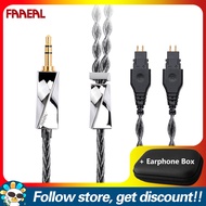FAAEAL สายหูฟังโทรศัพท์เพิ่มกล่องเก็บของสี่เหลี่ยม PU 3.5มม./4.4มม./4Pin-XLR ตัวเลือกชุดหูฟังอะไหล่ส