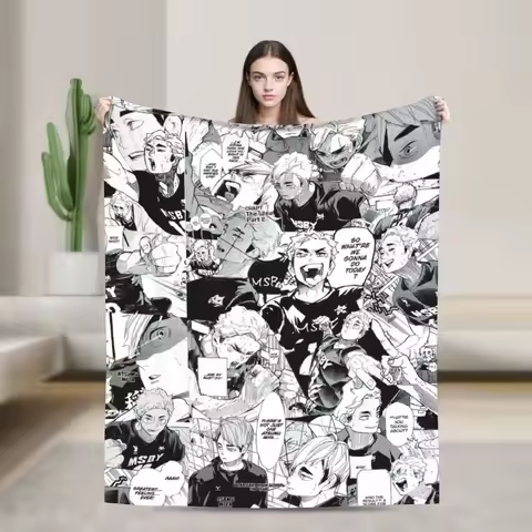 Anime Haikyuu Plush Blankets Miya Atsumu Manga Novelty Throw Blankets for Sofa Bedding Lounge 150*12
