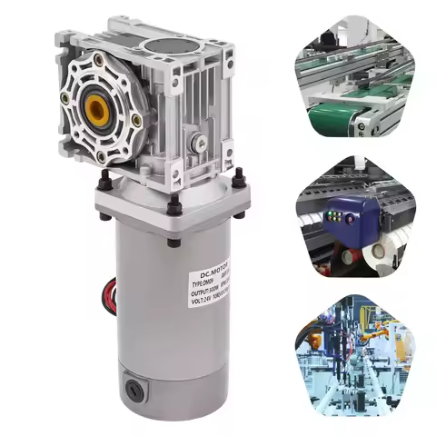 300W DC 24V Worm Gear Motor with Reducer Gearbox Speed Adjustable Electric NLRV Gear Motor Self-Lock