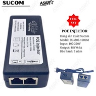 Sucom POE power Adapter 48V 0.6A (1 Poe port + 1 Port uplink) SU4805-1000M - 48V POE power source wi
