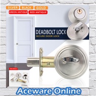 TOMBOL Single Cylinder Deadbolt Lock Door Security Thumb Turn Lockset Home Door Button Face Lock (Earloop)