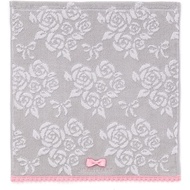 JILLSTUART Rose Bouquet Wash Towel, Gray, Fluffy, Cute, Ribbon, Elegant, Floral Pattern, 58-1521070,