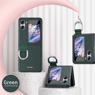 เคสสำหรับ OPPO Find N2พับได้5กรัมฝาครอบโทรศัพท์2023 N2Flip สีทึบเรียบง่ายเคสกันกระแทกมือถือริบบิ้นกันตกแหวนสายคล้องจับสายคล้องมือรู้สึกบางพิเศษ