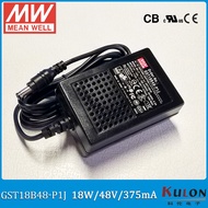 Meanwell GST18B48-P1J 18W 48V 0.375A AC/DC high reliable Level VI MEAN WELL desktop Adaptor