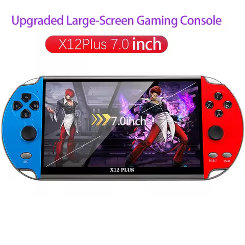 X12 Plus Portable Gaming Console, 7.0-inch HD screen, Portable Audio-Video Player, Classic Games, Ov