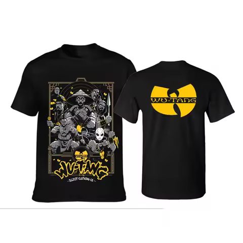 WU-TANG Clan Album Poster Peripherals Printed T-shirts Classic Street Hip Hop Music Fashion Tee Men 