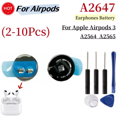 2-10pcs New Battery A2647 For Apple Airpods 3 Air Pods 3 A2564 A2565 Airpods 3rd Replacement Batteri