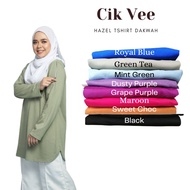 Cik Vee Baju Tshirt Muslimah Cotton Mesra Vaksin Labuh | Berpoket |A cutting |Long Sleeve HAZEL TD