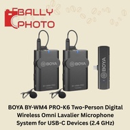 BOYA BY-WM4 PRO-K6 Two-Person Digital Wireless Omni Lavalier Microphone System for USB-C Devices