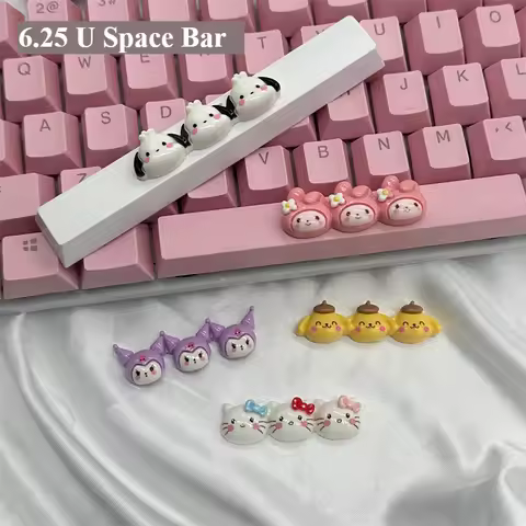 DIY Custom Sanrio Kuromi Keycaps 6.25u Space Keycap Mechanical Keyboard Key Cap Decoration Gift