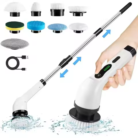 Multifunctional Electric Cleaning Brush Electric Cordless Spin Scrubber Toilet Mops Portable Cleanin