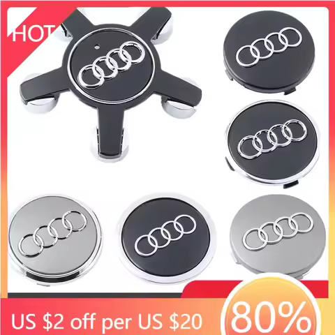 2025 Hot 4pcs 60mm 61mm 68mm 69mm 135mm Car Styling Wheel Center Cap Hub Covers Badge For Audi A3 A4