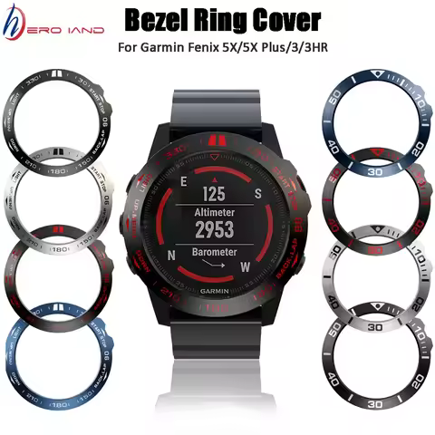 Watch Ring Adhesive Cover Anti Scratch Metal Case For Garmin Fenix 5X /5X Plus Bezel Insert Fenix 3 