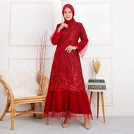 maxy brokat pesta maxi pearl mutiara dress brokat muslimah gamis brukat maroon baju navy pesta konda