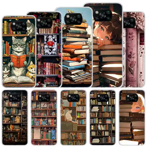 Read Books illustration Reading Soft Case For Xiaomi Poco X7 X6 X5 X4 X3 Nfc F7 Ultra F6 F5 Pro Phon