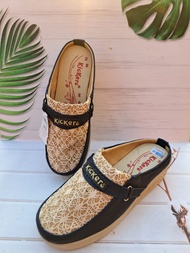 Sandal Wedges Wanita Dewasa Brokat Hak sedang Model 2024 - Sendal Selop Kickress Kekinian Murah Meri