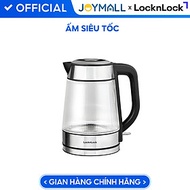 Ấm đun siêu tốc thủy tinh Locknlock Glass Electric Kettle 1.8L EJK256BLK, Hàng chính hãng, có đèn le