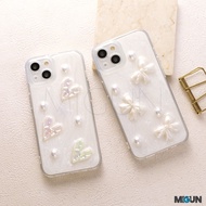 Love & Ribbon Sparkling Glitter Case Full Cover Phone Case
