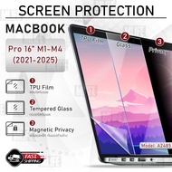 MLIFE-MacBook Pro 16 Film (2021-2025) M1-M4/Max A2485 A2780 A2991 A3403 Magnetic Scratch-Resistant G