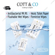 Feminine Wipes Flushable Wet Toilet Tissue Wet Toilet Wipes Wet Tissue Flushable Wet Wipes Baby Wipes Flushable湿厕纸 /私密处湿