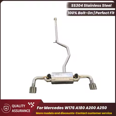 ECCF Valvetronic Catback Exhaust For Mercedes W176 A180 A200 A250 Aggressive Exhaust Sound Performan