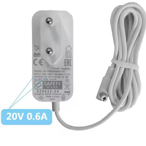 EU Power Supply for Xiaomi Robot Vacuum E10 E10C E12 B112 E5 S20 D106 Xiaomi robot vacuum power cord