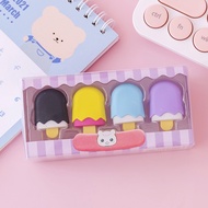 Penghapus 4 Pcs / Set Lucu Bentuk Es Krim Karet Hapus Lolipop Donat Pensil Karakter Sweet Eraser Ana