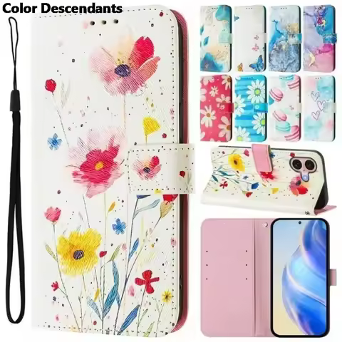 Daisy Marble Painted Flip Case For Tecno K17 4G KE6 KE6J LC7 LC8 Pop 2 Power 2F 4 5 7 8 9 POUVHR 4 P